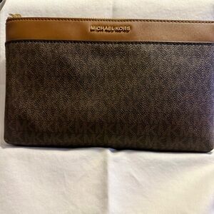 Michael Kors Brown and Tan Clutch